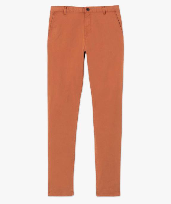Pantalon chino en coton stretch coupe Slim homme vue4 - GEMO 4G HOMME - GEMO