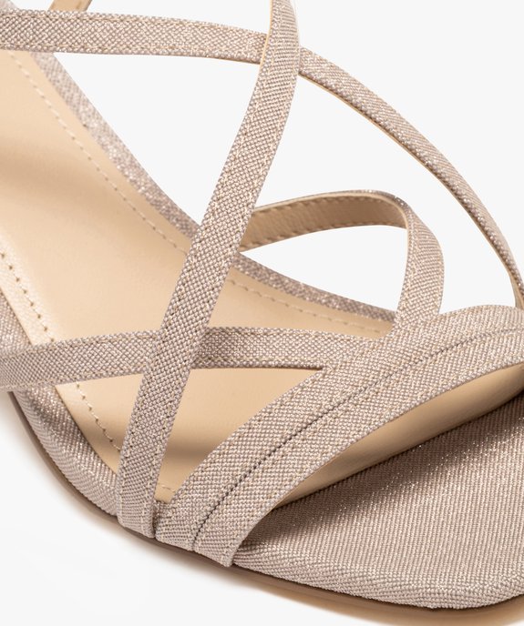 Sandales pailletées à talon biseauté femme  vue6 - FOLLOW ME - GEMO