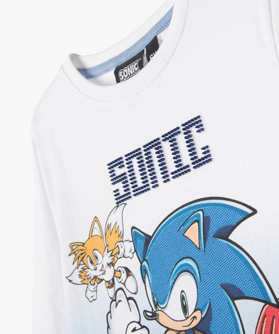 Tee-shirt manches longues en coton imprimé garçon - Sonic vue3 - SONIC - GEMO