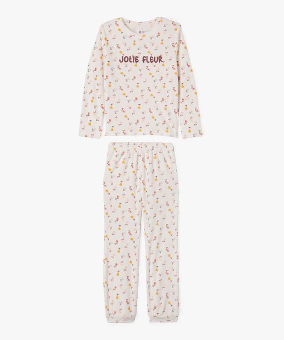 Pyjama en velours à motifs fleuris fille vue1 - GEMO (ENFANT) - GEMO
