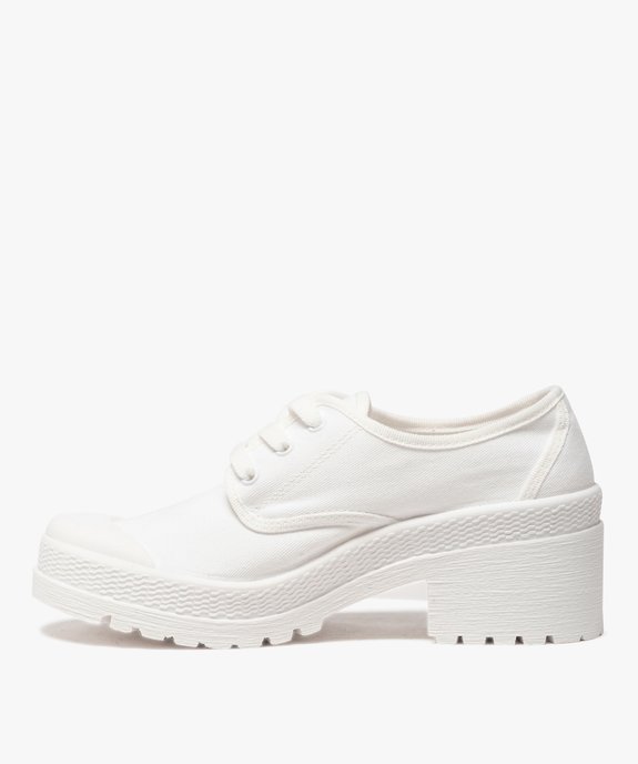 Tennis femme unies en toile à talon et bout renforcé vue3 - GEMO (SPORTSWR) - GEMO