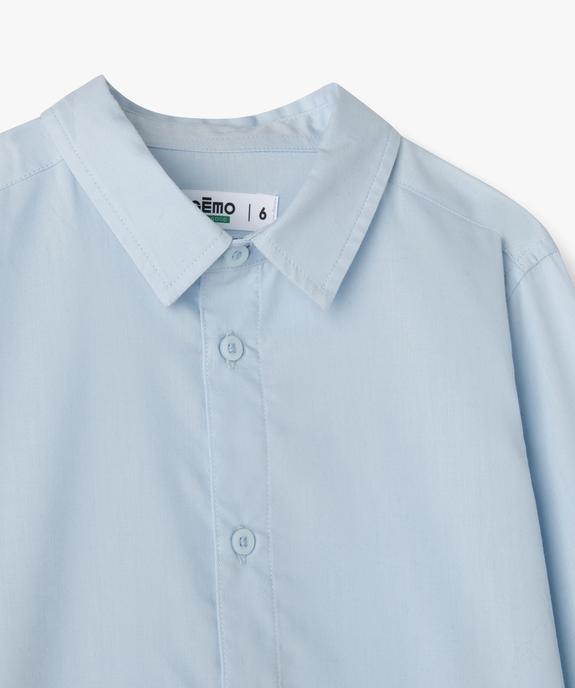 Chemise unie à manches longues garçon vue2 - GEMO 4G GARCON - GEMO