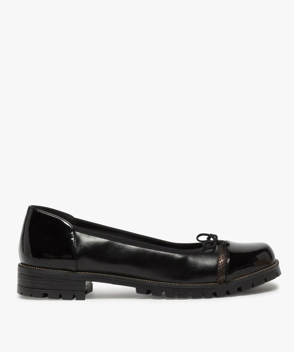 Ballerines femme confort à semelle crantée et détails vernis vue1 - GEMO (CONFORT) - GEMO