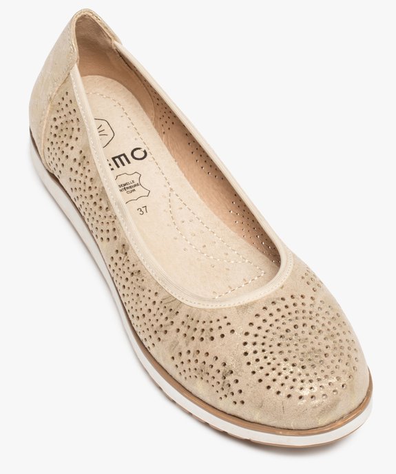Ballerines femme à semelle contrastante et perforations vue5 - GEMO(URBAIN) - GEMO