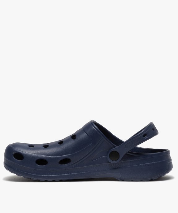 Sabots homme unis souples avec perforations vue3 - GEMO (PLAGE) - GEMO