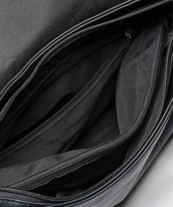 Sac besace bicolore avec poche zippé vue3 - GEMO (ACCESS) - GEMO