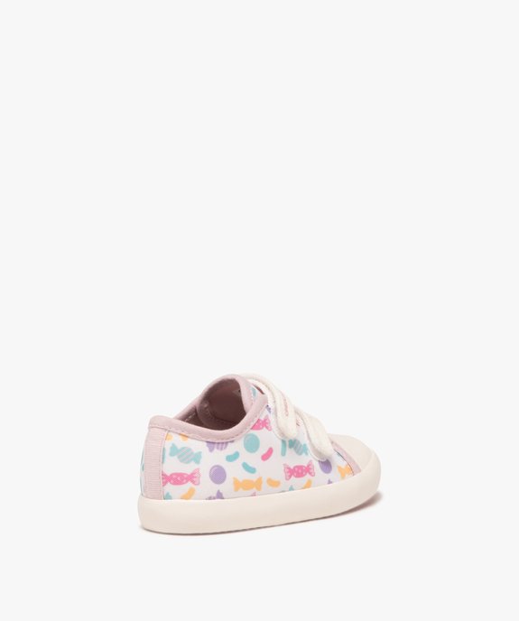Baskets bébé fille en toile avec double scratch et à motifs - Geox vue4 - GEOX - GEMO