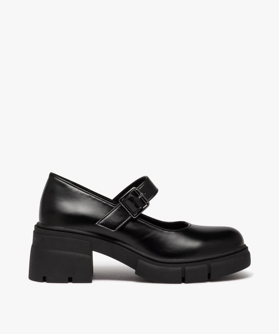 Ballerines fille unies à talon large et semelle crantée  vue1 - GEMO (ENFANT) - GEMO