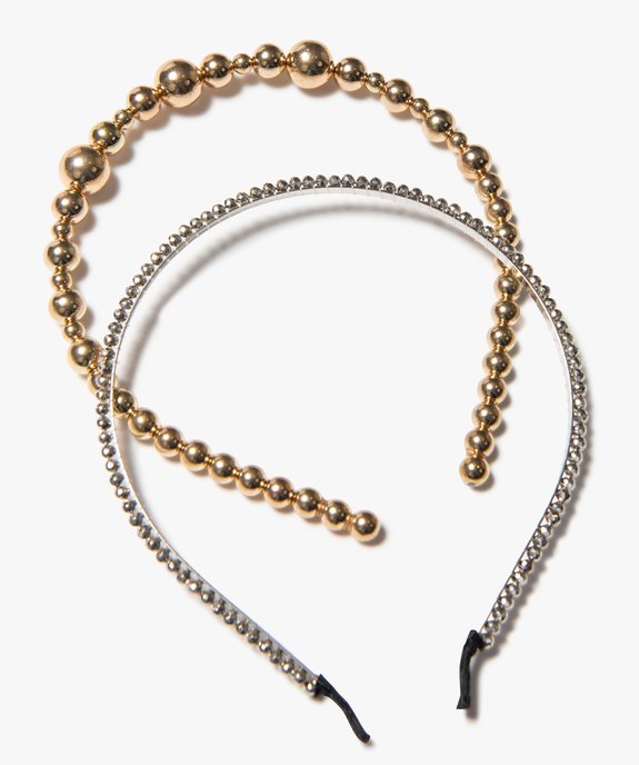 Serre-tête femme avec perles (lot de 2) vue1 - GEMO (ACCESS) - GEMO