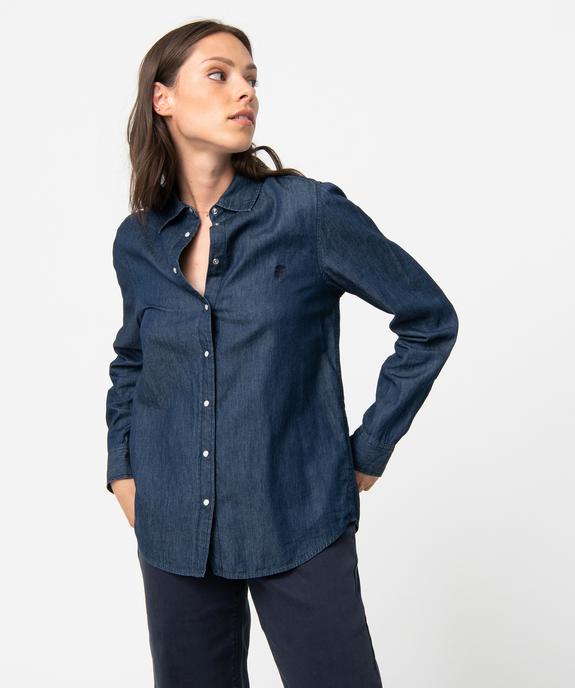 Chemise en jean femme à manches longues  - LuluCastagnette vue3 - LULUCASTAGNETTE - GEMO
