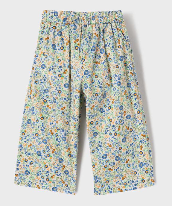 Pantalon extra large à motifs fleuris fille vue3 - GEMO (ENFANT) - GEMO