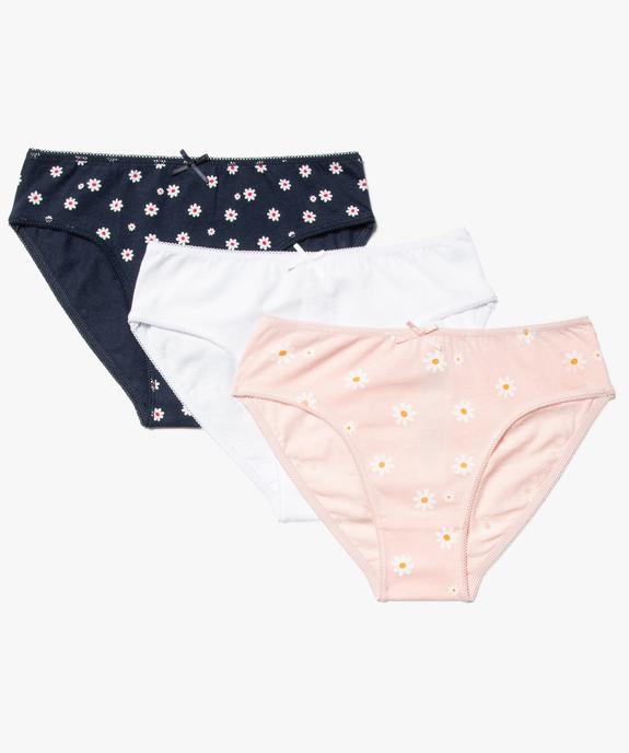 Culottes fille à motifs fleuris en coton biologique  (lot de 3) vue1 - GEMO 4G FILLE - GEMO