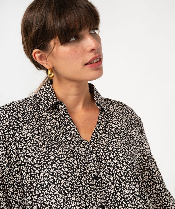 Chemise manches longues fluide à motifs fleuris femme vue2 - GEMO(FEMME PAP) - GEMO