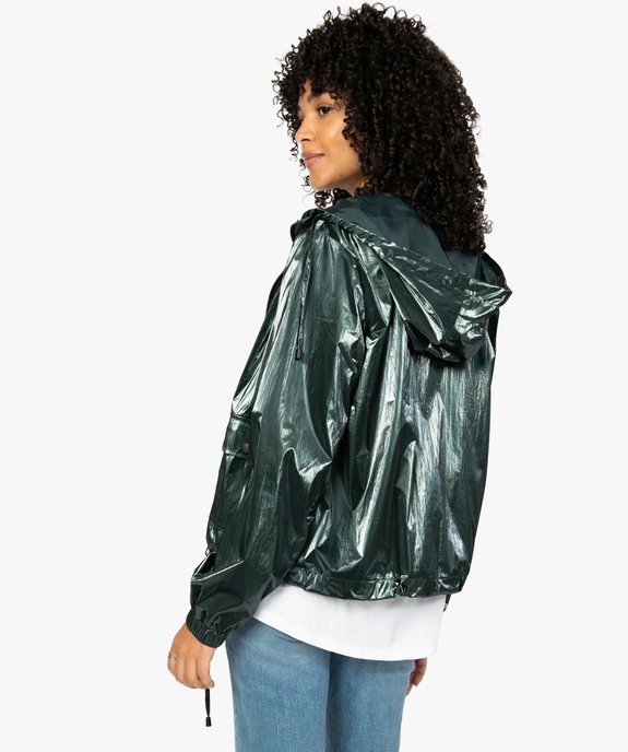 Veste femme zippée à capuche effet métallisé vue3 - GEMO(FEMME PAP) - GEMO