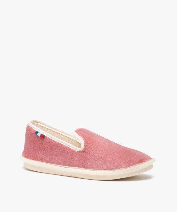 Chaussons femme charentaises en velours uni vue2 - GOXO - GEMO