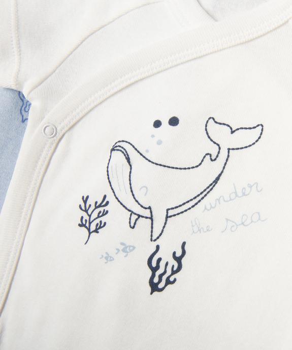 Body manches courtes fermeture croisée motifs marins bébé (lot de 3) vue3 - GEMO 4G BEBE - GEMO
