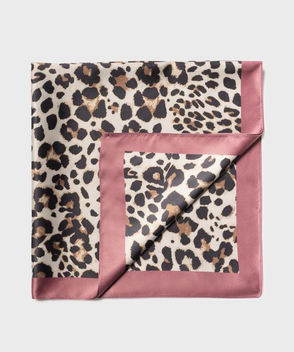 Foulard carré en satin imprimé léopard femme vue2 - GEMO (ACCESS) - GEMO