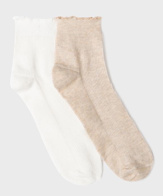 Socquettes à finition froncée femme (lot de 2) vue1 - GEMO(HOMWR FEM) - GEMO