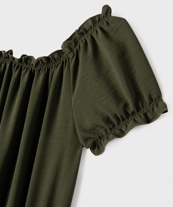 Blouse à manches courtes et col Bardot fille vue2 - GEMO (JUNIOR) - GEMO