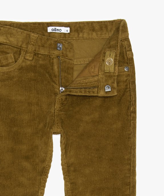 Pantalon garçon en velours côtelé coupe slim  vue2 - GEMO (ENFANT) - GEMO