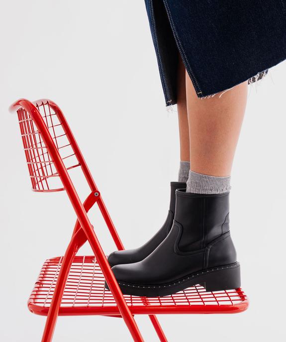 Boots zippées à clous et à petit talon femme vue1 - 5 MILES - GEMO