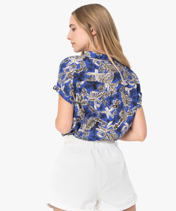 Chemise femme imprimée à manches courtes et bas élastiqué vue3 - GEMO(FEMME PAP) - GEMO