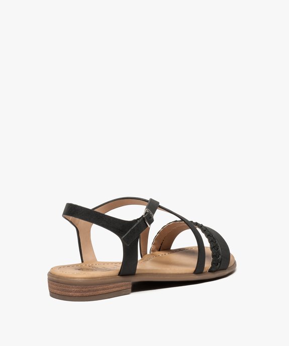 Sandales femme à talon plat et brides croisées vue4 - GEMO (CASUAL) - GEMO