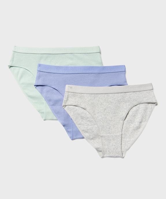 Culottes en maille côtelée avec ceinture fantaisie fille (lot de 3) vue1 - GEMO 4G FILLE - GEMO