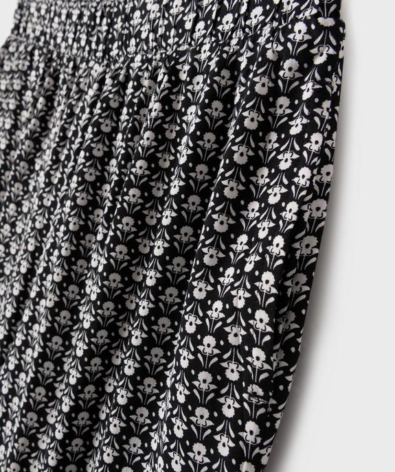 Pantalon large et fluide imprimé fleuri fille vue2 - GEMO 4G FILLE - GEMO