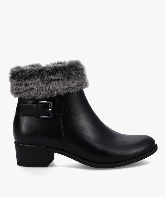 Boots fourrées femme à talon dessus uni élégant vue2 - GEMO (CASUAL) - GEMO