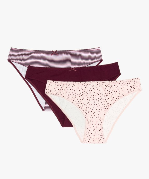 Culottes femme assorties en coton bio (lot de 3) vue1 - GEMO 4G FEMME - GEMO