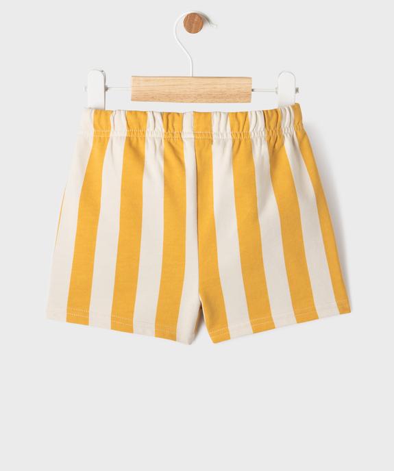 Short rayé en maille French Terry bébé garçon vue3 - GEMO(BEBE DEBT) - GEMO