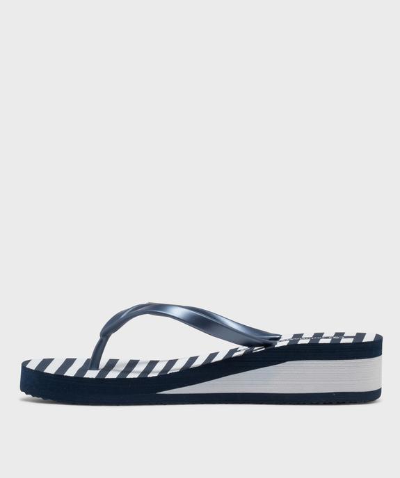 Tongs de plage à talon compensé femme - LuluCastagnette vue3 - LULUCASTAGNETTE - GEMO