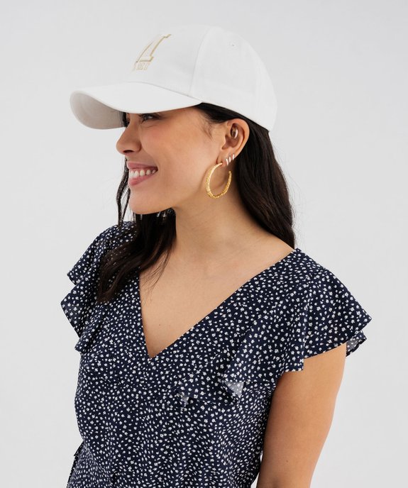 Robe courte sans manches en viscose fleurie à volants femme vue2 - GEMO 4G FEMME - GEMO