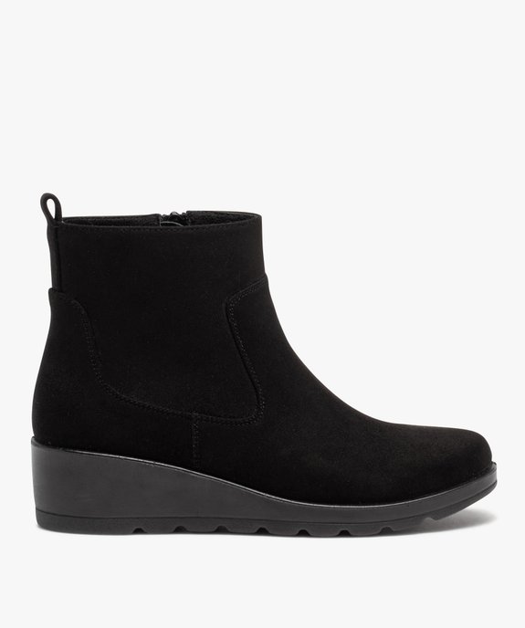 Boots à talon compensé en suédine vue1 - GEMO (CONFORT) - GEMO