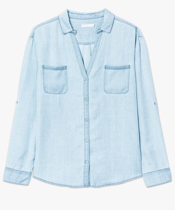 Chemise femme en lyocell aspect denim vue4 - GEMO(FEMME PAP) - GEMO