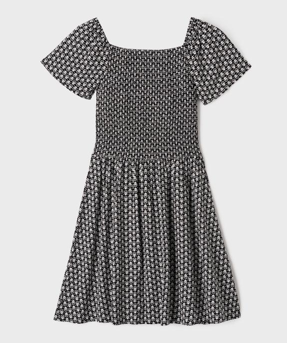 Robe courte fluide à buste smocké fille vue3 - GEMO 4G FILLE - GEMO