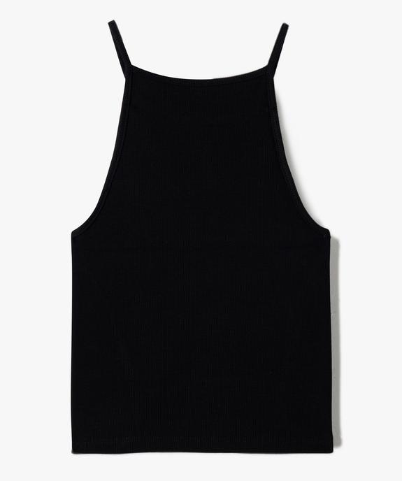 Débardeur fille côtelé à fines bretelles façon crop top vue3 - GEMO (JUNIOR) - GEMO