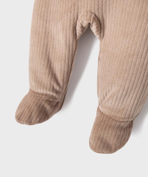 Pyjama 2 pièces en velours ouverture devant bébé garçon vue3 - GEMO 4G BEBE - GEMO
