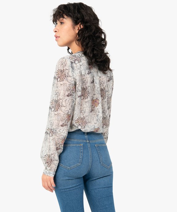 Blouse femme imprimée en voile vue3 - GEMO(FEMME PAP) - GEMO