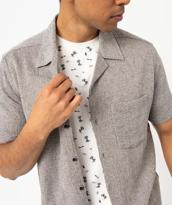 Chemise manches courtes col tailleur homme vue2 - GEMO (HOMME) - GEMO