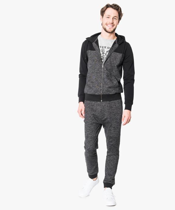 Sweat à capuche et fermeture zippée vue5 - GEMO (HOMME) - GEMO