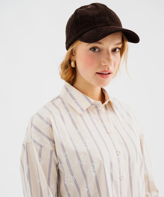 Chemise rayée en coton femme vue2 - GEMO(FEMME PAP) - GEMO