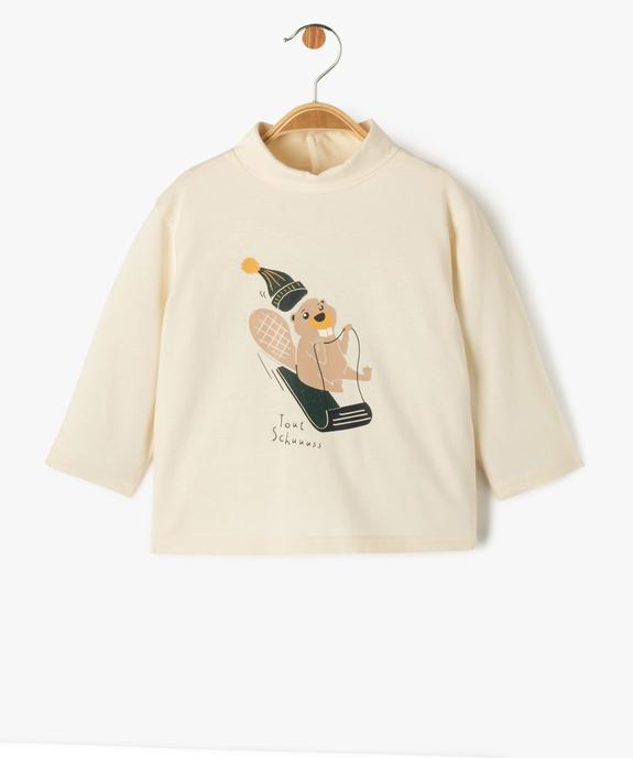 Tee-shirt manches longues et col roulé imprimé bébé garçon vue1 - GEMO(BEBE DEBT) - GEMO