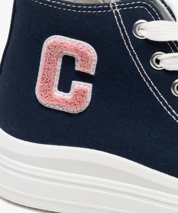 Baskets montantes en toile avec lacets et zip fille - Camps United vue6 - CAMPS - GEMO