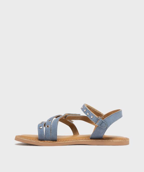 Sandales en cuir multibrides cloutées et perforées fille - Lovely Wings vue3 - LOVELY WINGS GEMO FOR GOOD - GEMO