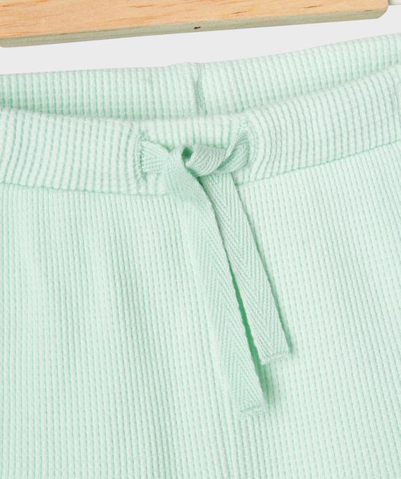 Short en maille gaufrée avec taille ajustable bébé fille vue2 - GEMO(BEBE DEBT) - GEMO