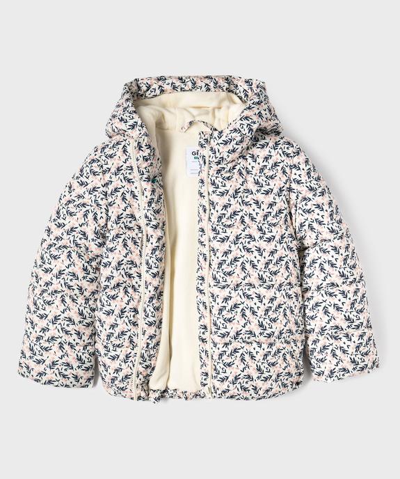 Blouson matelassé à capuche doublé polaire fille vue3 - GEMO 4G FILLE - GEMO