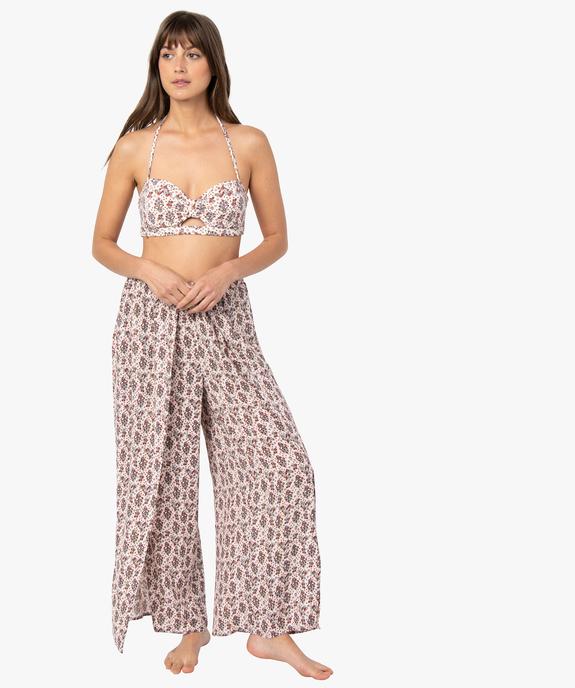 Pantalon de plage femme ouvert sur l’avant vue5 - GEMO 4G FEMME - GEMO