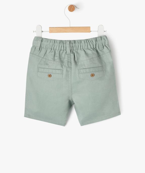 Short en lin et coton bébé garçon vue3 - GEMO 4G BEBE - GEMO